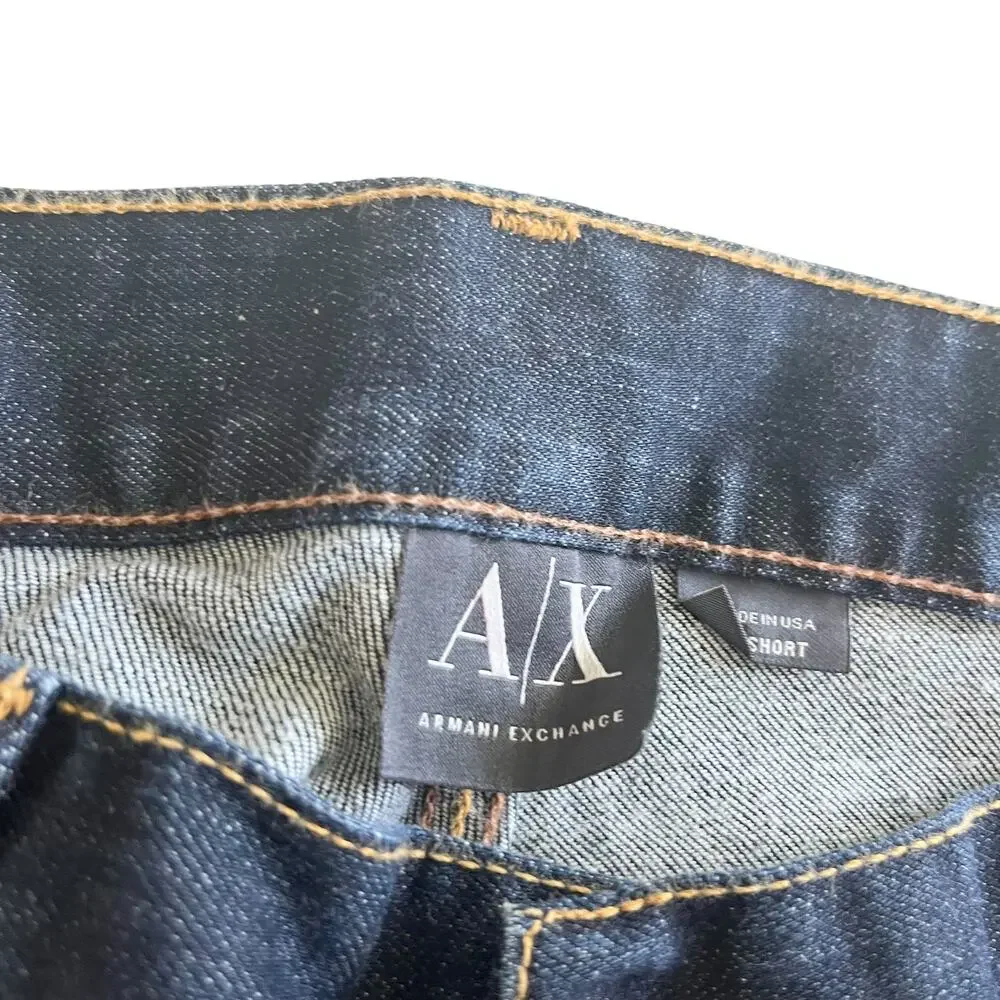 Armani Exchange Mid Rise Dark Wash Blue Denim Skinny Jeans Size 29 Short